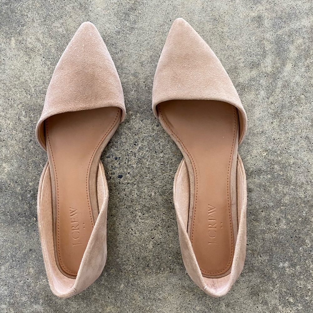J Crew Zoe Tan Suede d’Orsay Flats size 6.5
